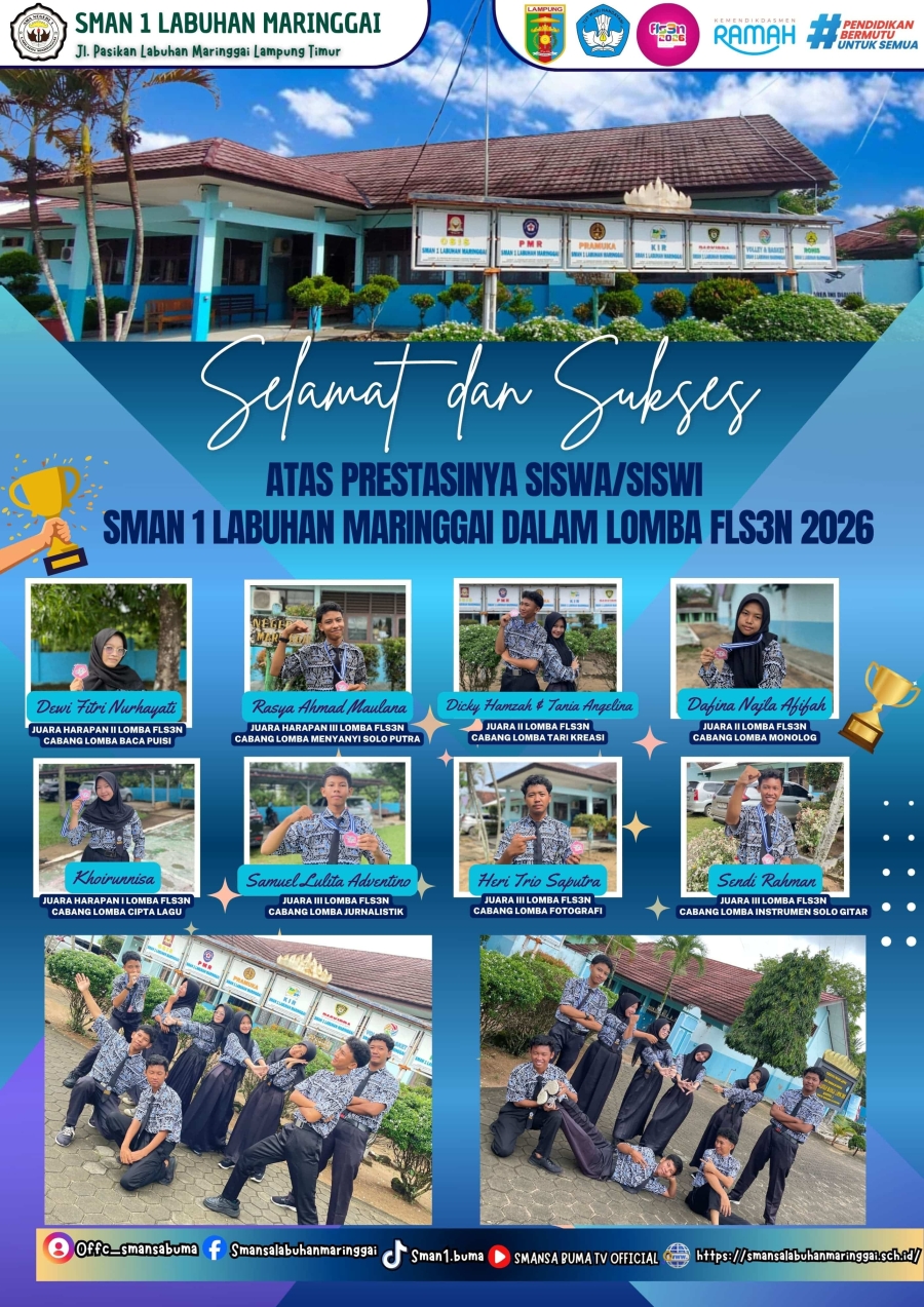 Alhamdulillah Siswa-Siswi SMAN 1 Labuhan Maringgai Mendapatkan Juara Pada Ajang FLS3N 2026